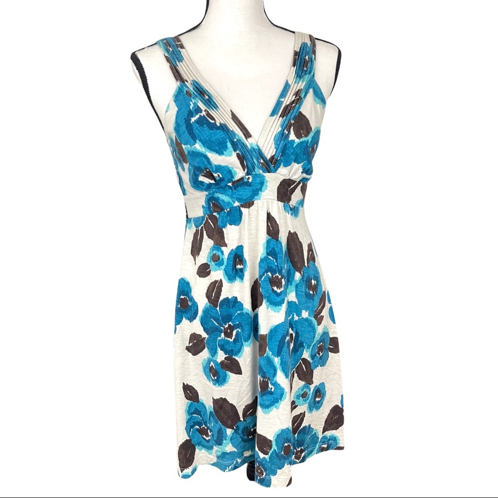 SOLD! Tommy Bahama Bright Blue Floral Print V-neck Dress